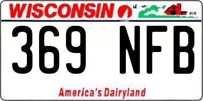 WI license plate 369NFB