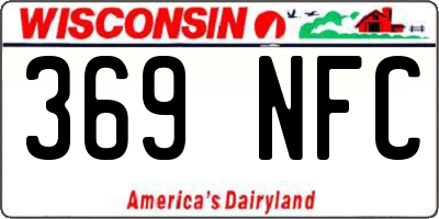 WI license plate 369NFC