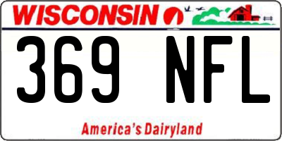 WI license plate 369NFL