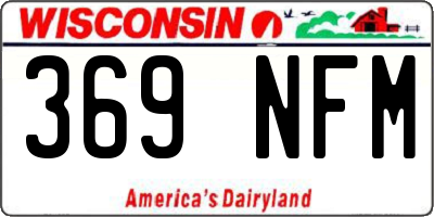 WI license plate 369NFM