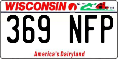 WI license plate 369NFP