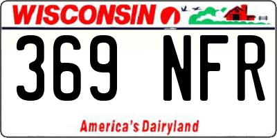 WI license plate 369NFR