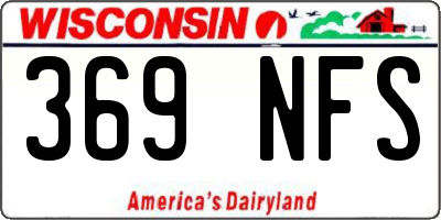 WI license plate 369NFS