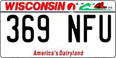 WI license plate 369NFU