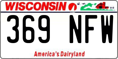 WI license plate 369NFW