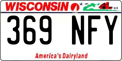WI license plate 369NFY