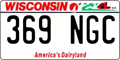 WI license plate 369NGC