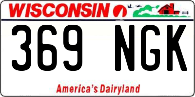 WI license plate 369NGK