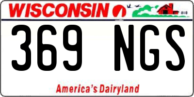 WI license plate 369NGS