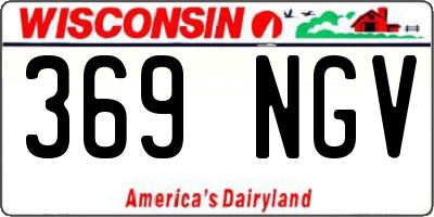 WI license plate 369NGV