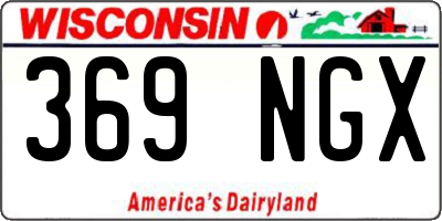 WI license plate 369NGX