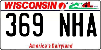 WI license plate 369NHA
