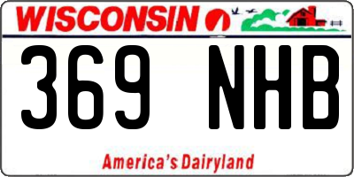 WI license plate 369NHB