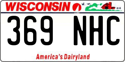 WI license plate 369NHC