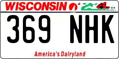 WI license plate 369NHK
