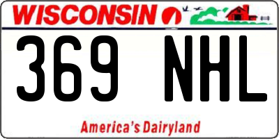 WI license plate 369NHL