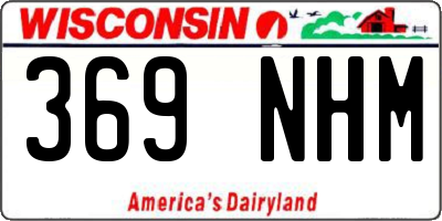 WI license plate 369NHM