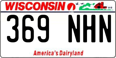 WI license plate 369NHN