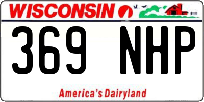 WI license plate 369NHP