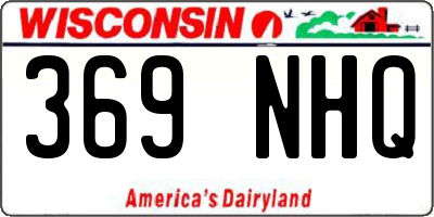 WI license plate 369NHQ
