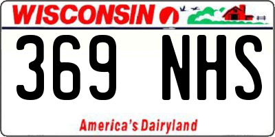 WI license plate 369NHS
