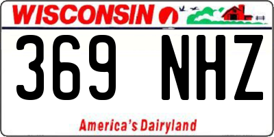 WI license plate 369NHZ