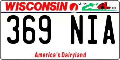 WI license plate 369NIA
