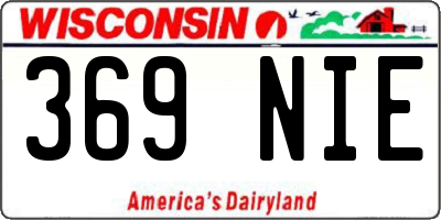 WI license plate 369NIE