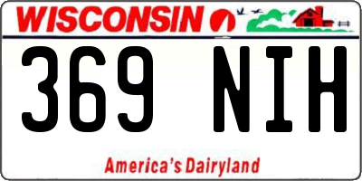 WI license plate 369NIH