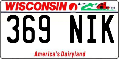 WI license plate 369NIK
