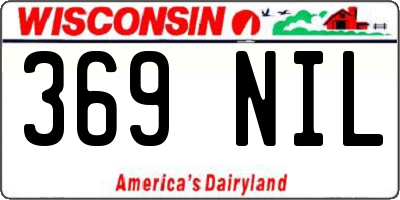 WI license plate 369NIL