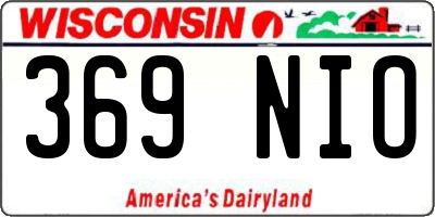 WI license plate 369NIO