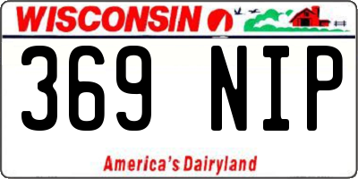 WI license plate 369NIP