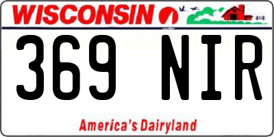 WI license plate 369NIR