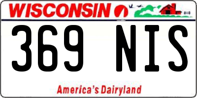 WI license plate 369NIS