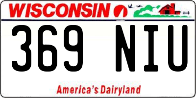 WI license plate 369NIU
