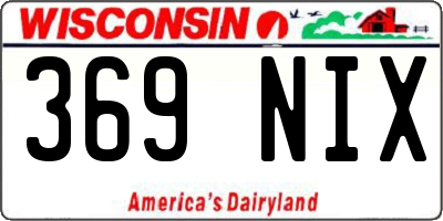 WI license plate 369NIX