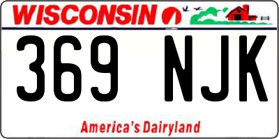 WI license plate 369NJK