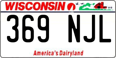 WI license plate 369NJL