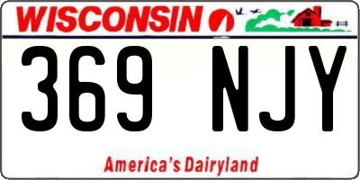WI license plate 369NJY