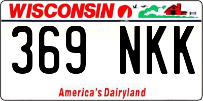 WI license plate 369NKK