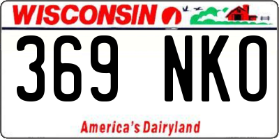 WI license plate 369NKO