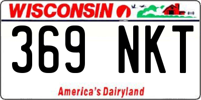 WI license plate 369NKT