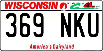 WI license plate 369NKU