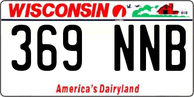 WI license plate 369NNB