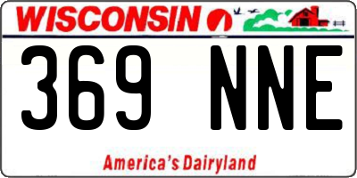 WI license plate 369NNE