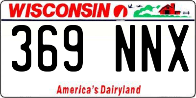 WI license plate 369NNX