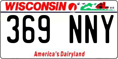 WI license plate 369NNY