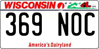 WI license plate 369NOC