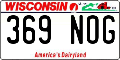 WI license plate 369NOG